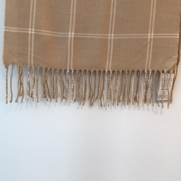 NWT Land’s End Neutral Plaid Scarf - Picture 4 of 7
